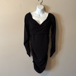 Zara Women’s Black Ruched Bodycon Dress Size Small NWT